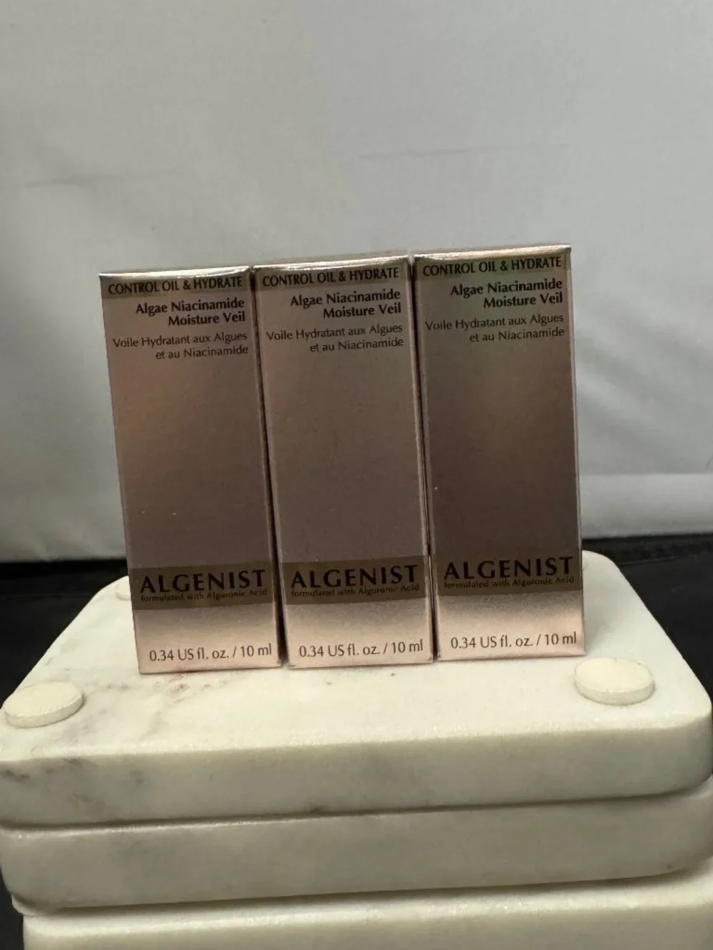 3 bottles Algenist Control Oil and Hydrate Moisture Veil